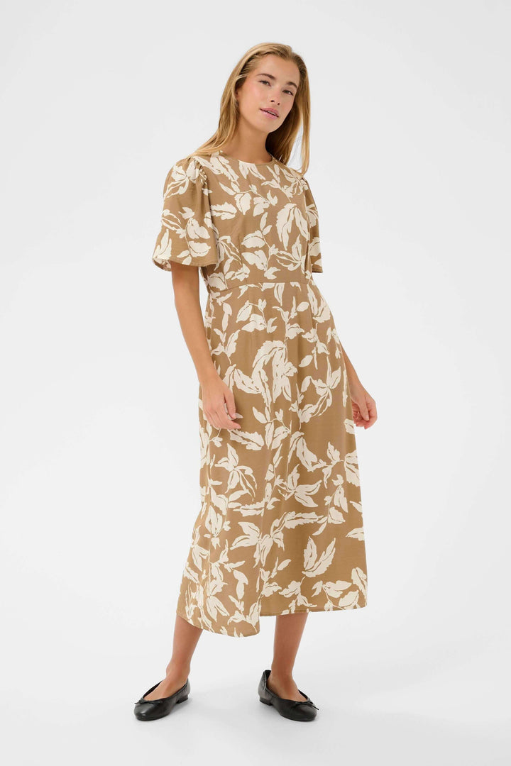 Flowy midi dress with a botanical print