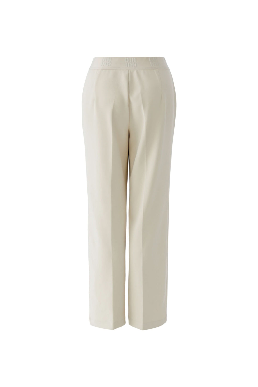 Straight-leg pants with elastic waistband and logo