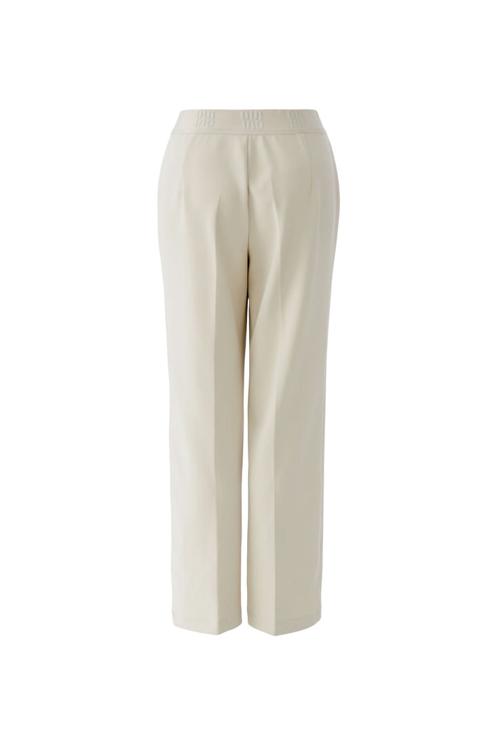 Straight-leg pants with elastic waistband and logo
