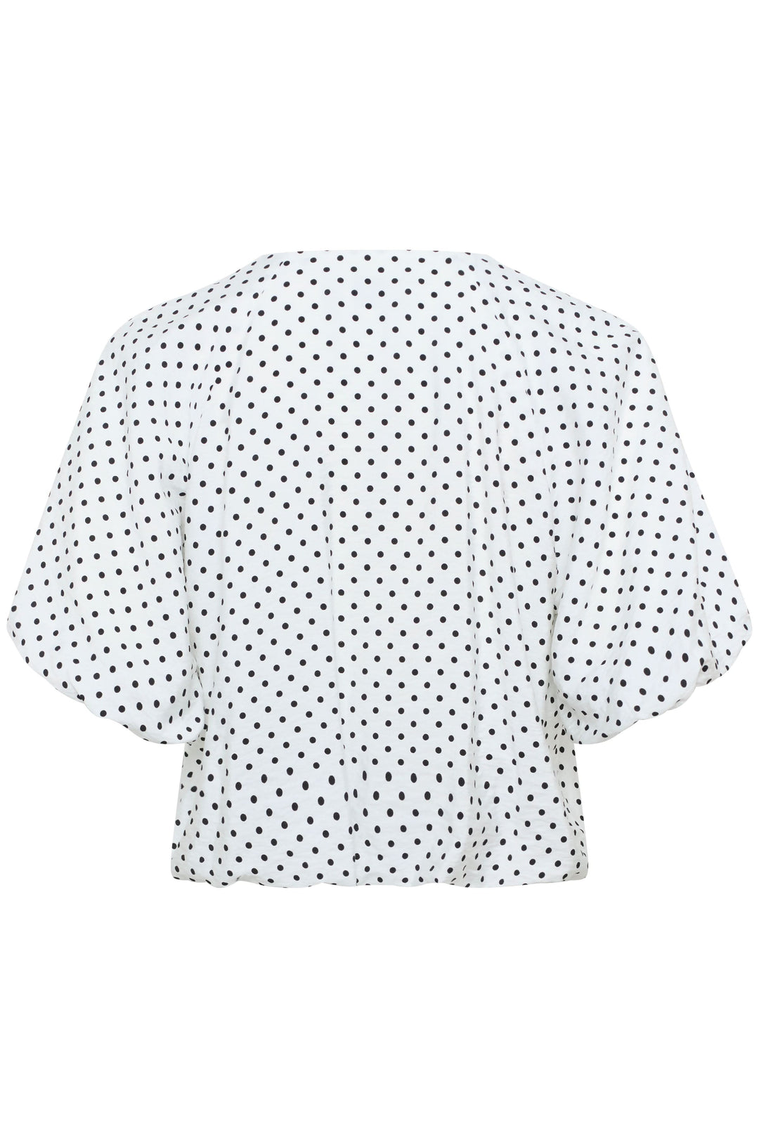 Blouse Gwen à pois avec encolure en V, vue arrière, style ample et aérien, idéale pour un look moderne.