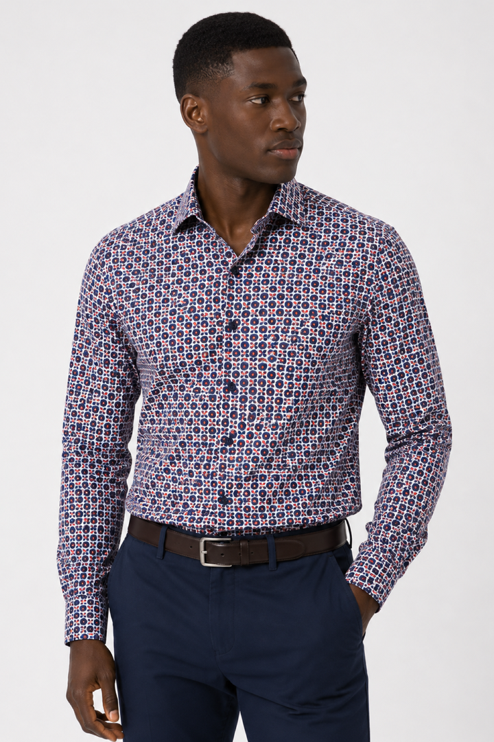 Chemise sport imprimée rétro