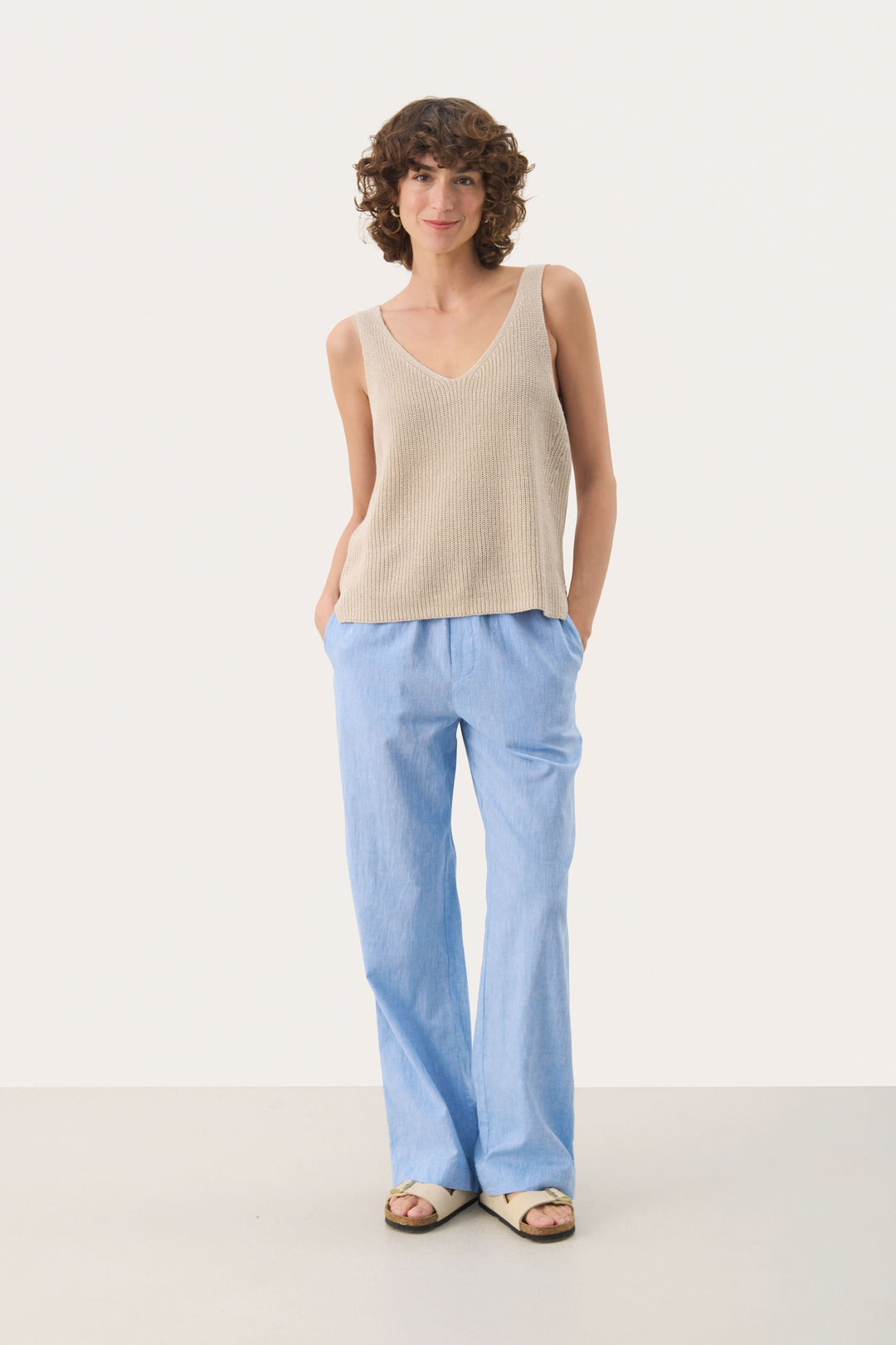 Camisole Rebecca tricotée col v sans manches