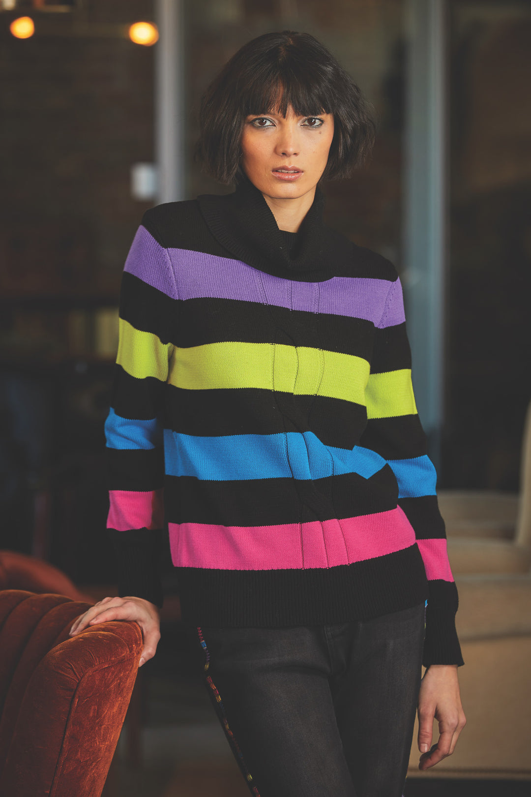 Striped cotton knit