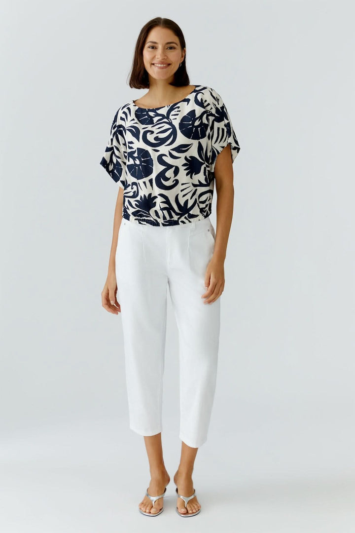 Chemisier à manches courtes imprimé artistique