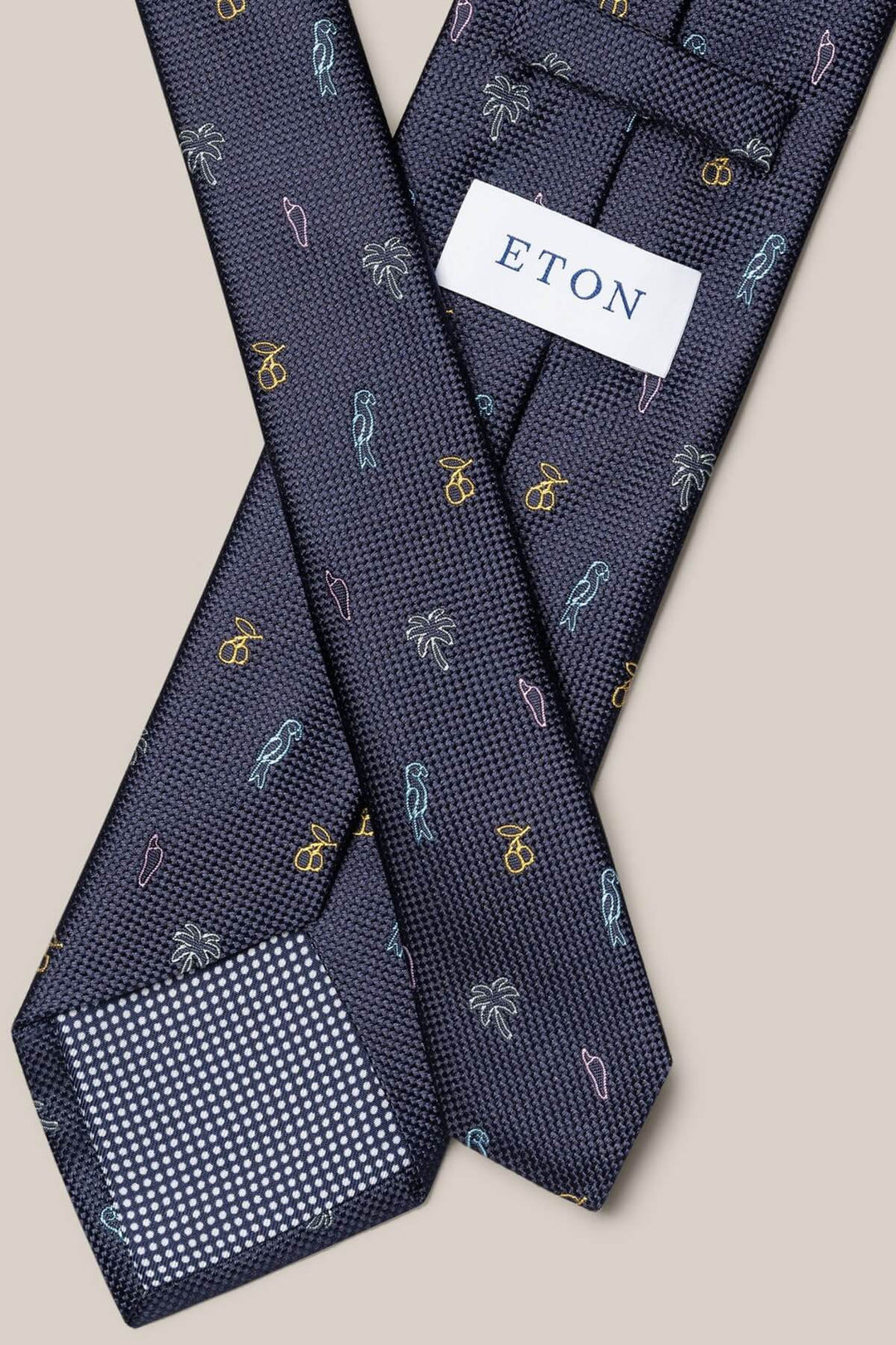 Tropical pattern silk tie