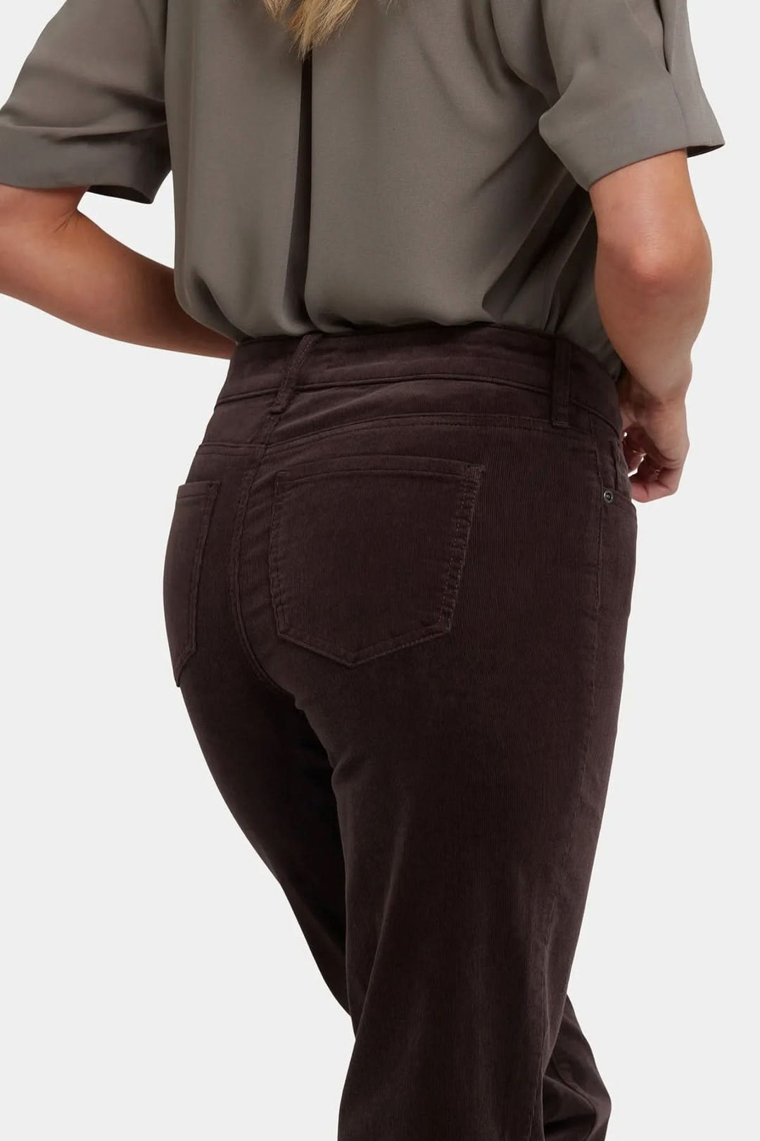 Straight-leg stretch corduroy pants