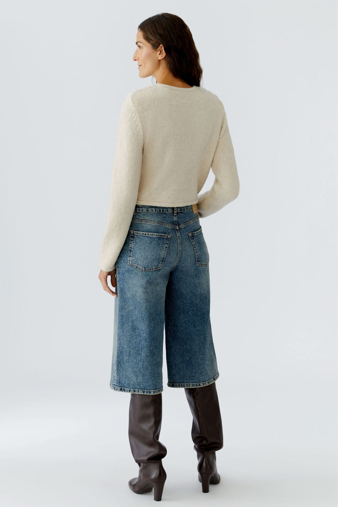 Short cardigan with bouclé effect, gold buttons