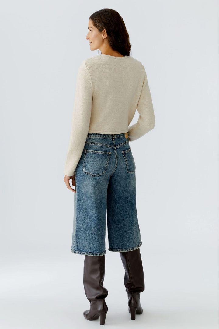 Short cardigan with bouclé effect, gold buttons