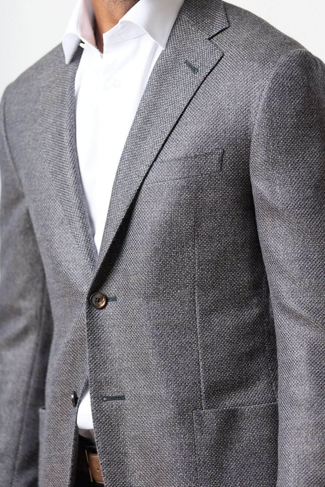 Wool blend blazer navy and charcoal