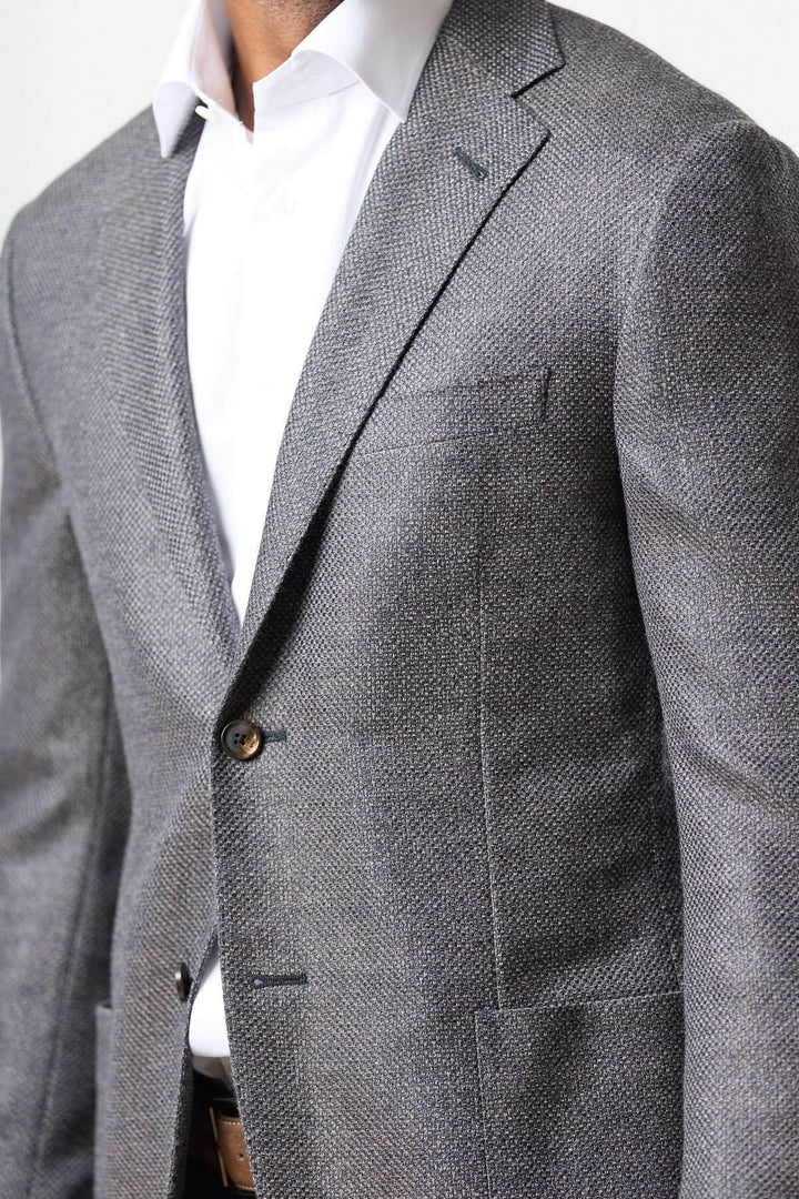 Wool blend blazer navy and charcoal