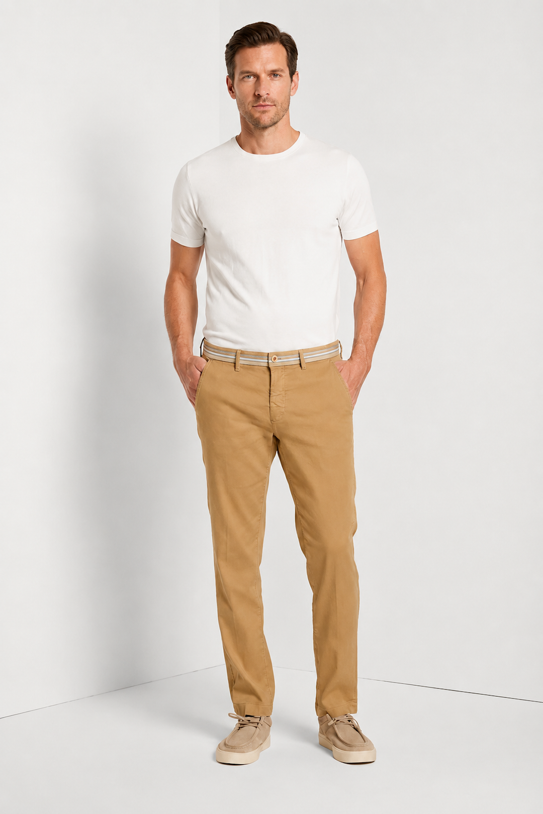 Turin Oxford Linen and Cotton Pants Fit—Modern Style