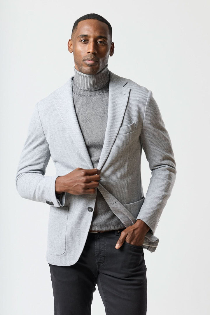 Unstructured two-button jersey jacket