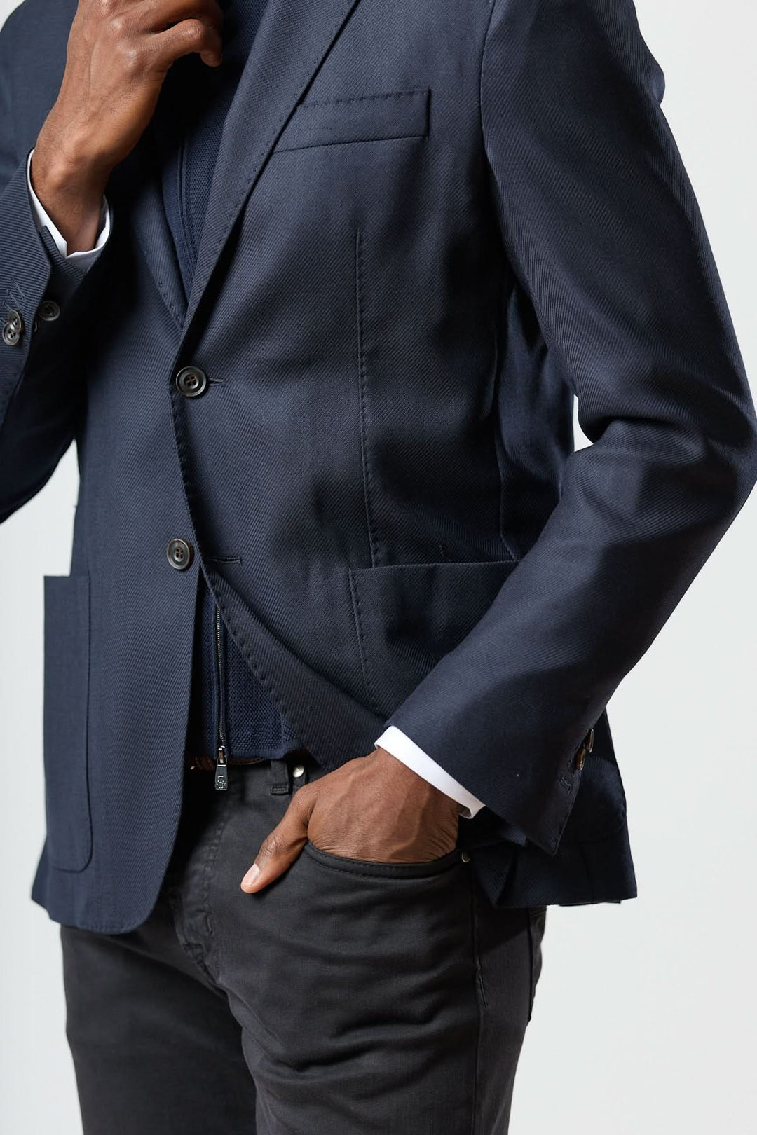 Veston moderne avec gilet zippé intégré