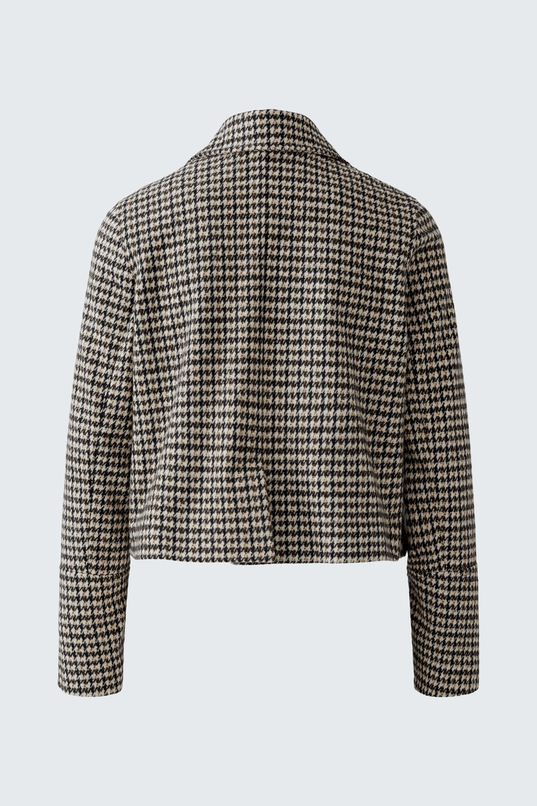 Short double-breasted houndstooth jacket