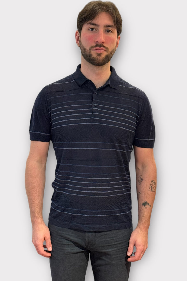 Linen and silk lined polo shirt