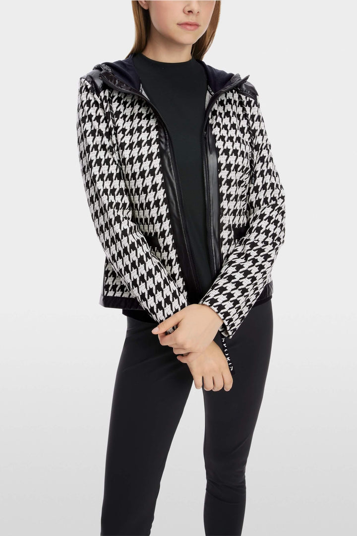 Houndstooth jacket with hood