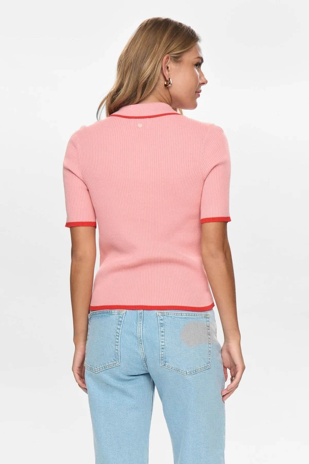 Chandail polo en tricot côtelé