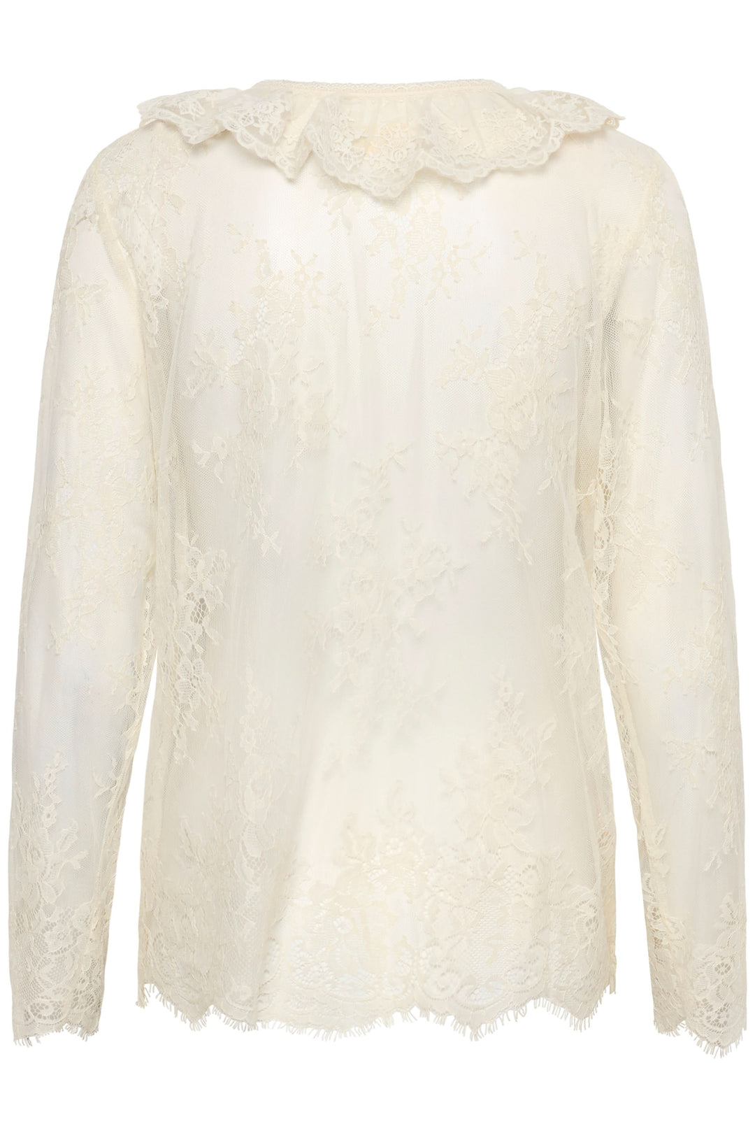 Mira blouse in sheer lace with long sleeves