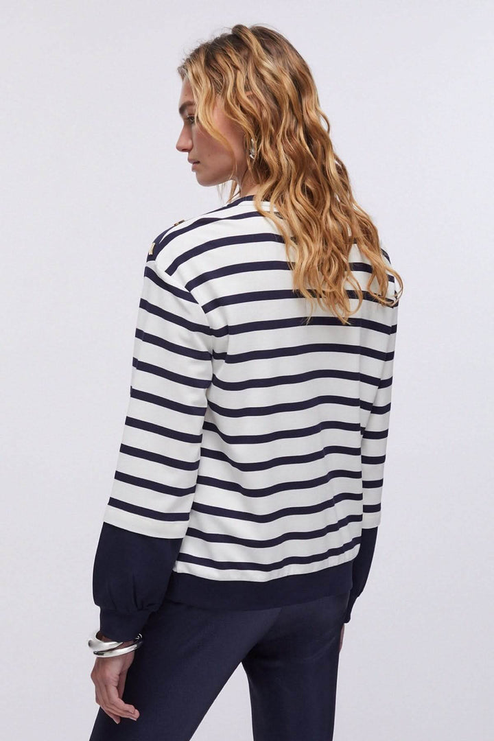 Long-sleeved striped sweater