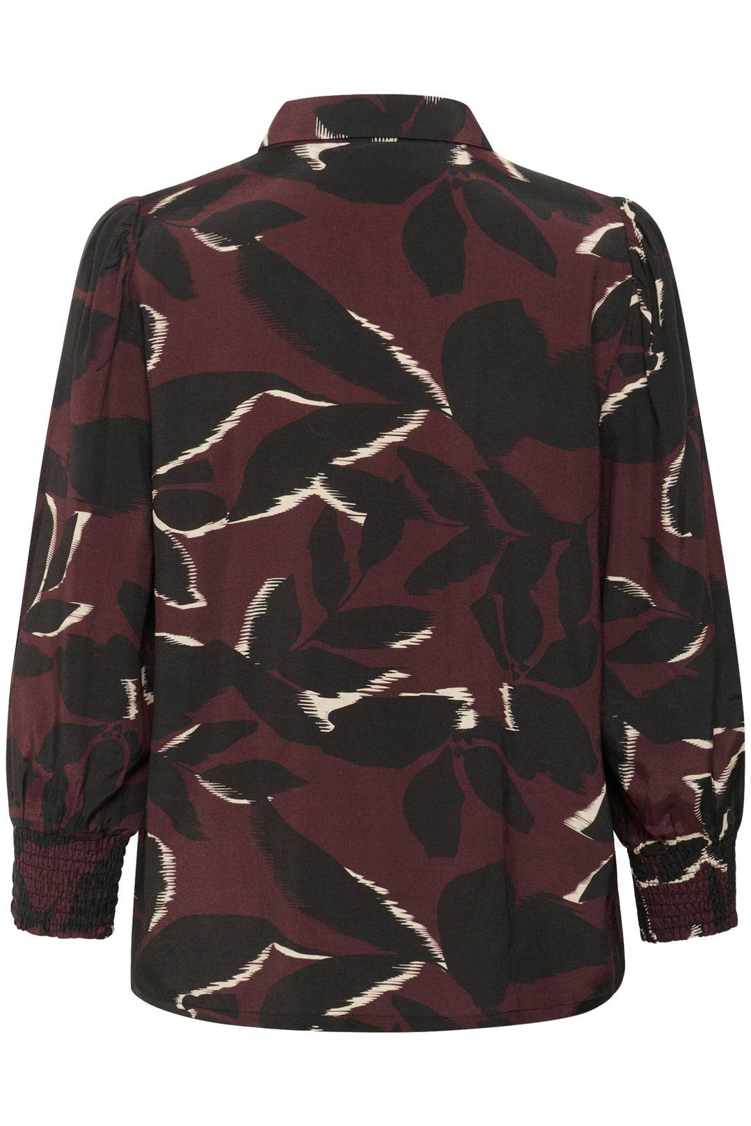 Chemise Mille imprimée à manches longues et poignets smockés avec col classique et imprimé graphique.