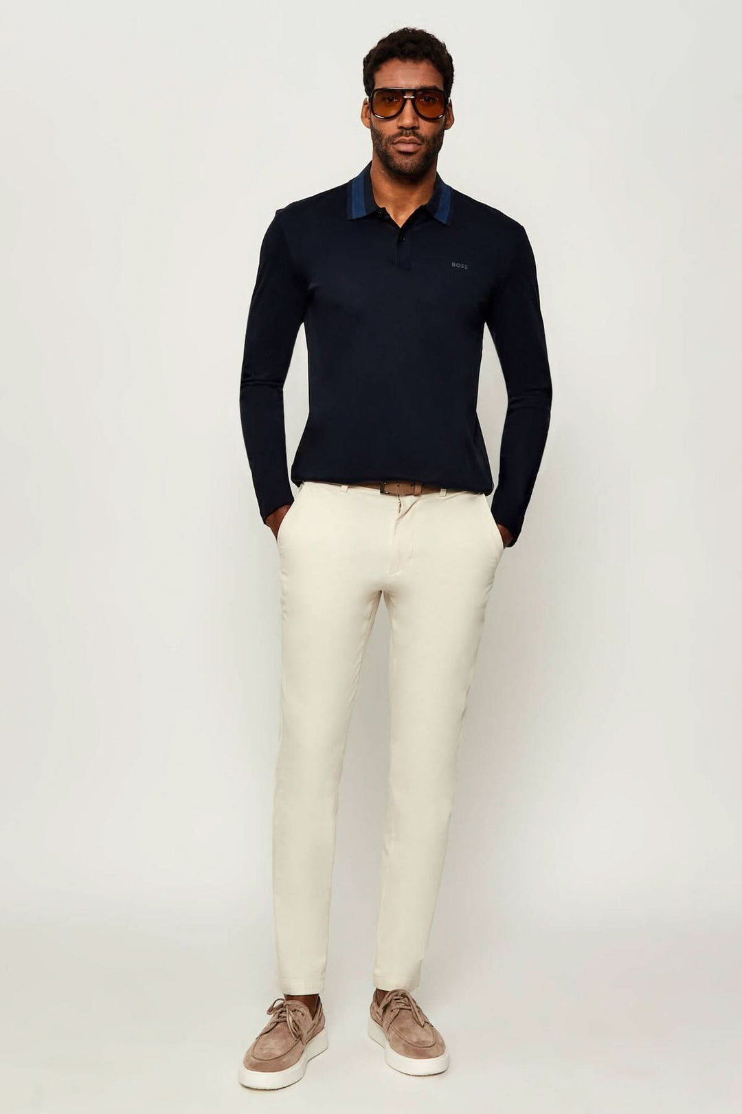 Polo slim fit à manches longues BOSS