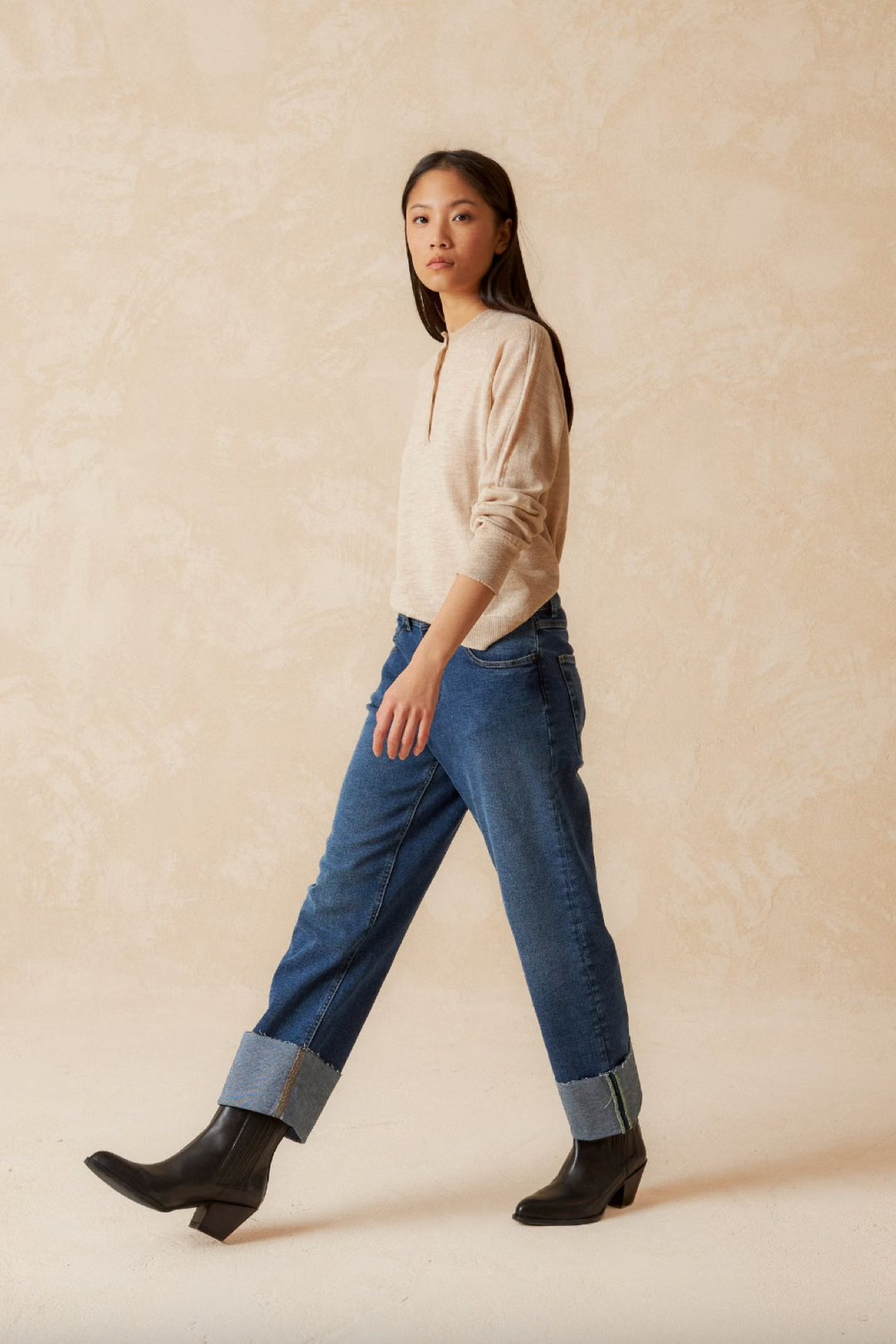 Rolled hem jeans