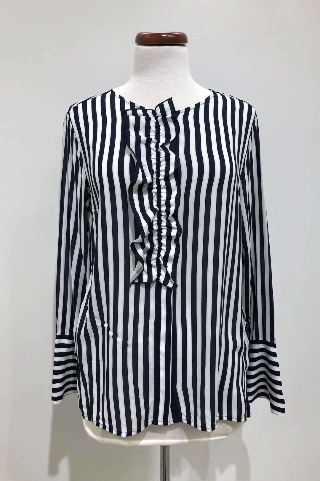 Blouse lignée bleue et blanche Femme - Blouses et chemises - Blouses et chemises sans col Monari