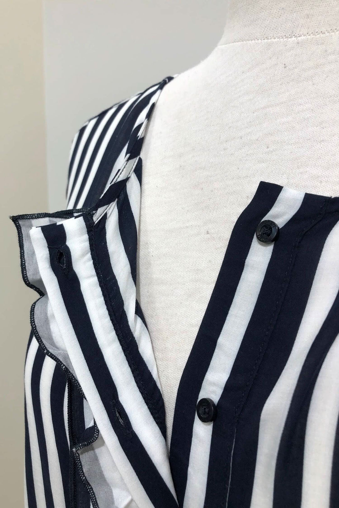 Blouse lignée bleue et blanche Femme - Blouses et chemises - Blouses et chemises sans col Monari
