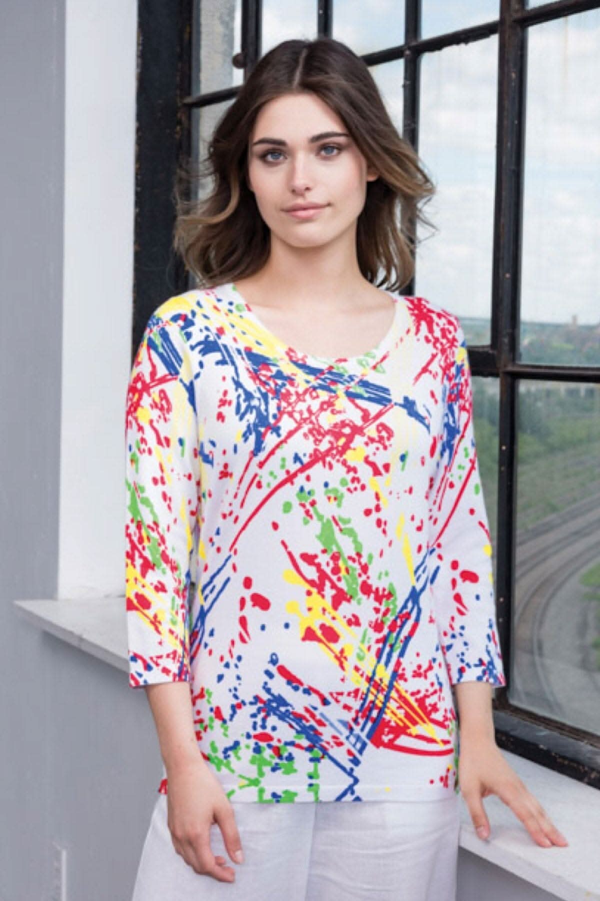 Chandail imprimé coloré Alison Sheri 