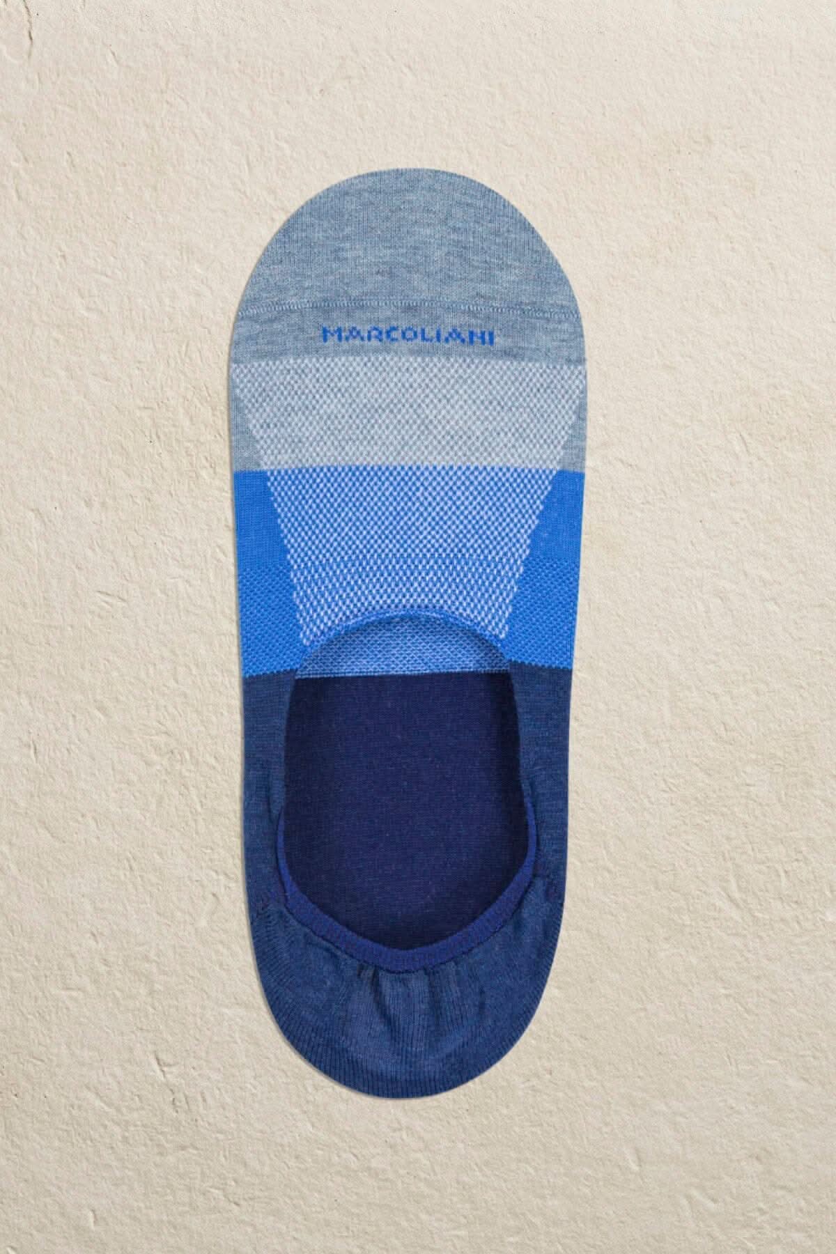 Chaussettes invisible de coton Marcoliani Bleu 
