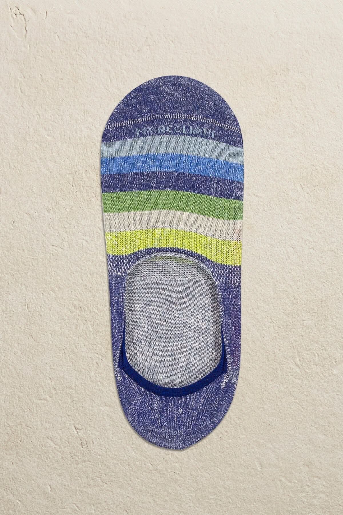Chaussettes invisible de lin et de coton Marcoliani Vert 