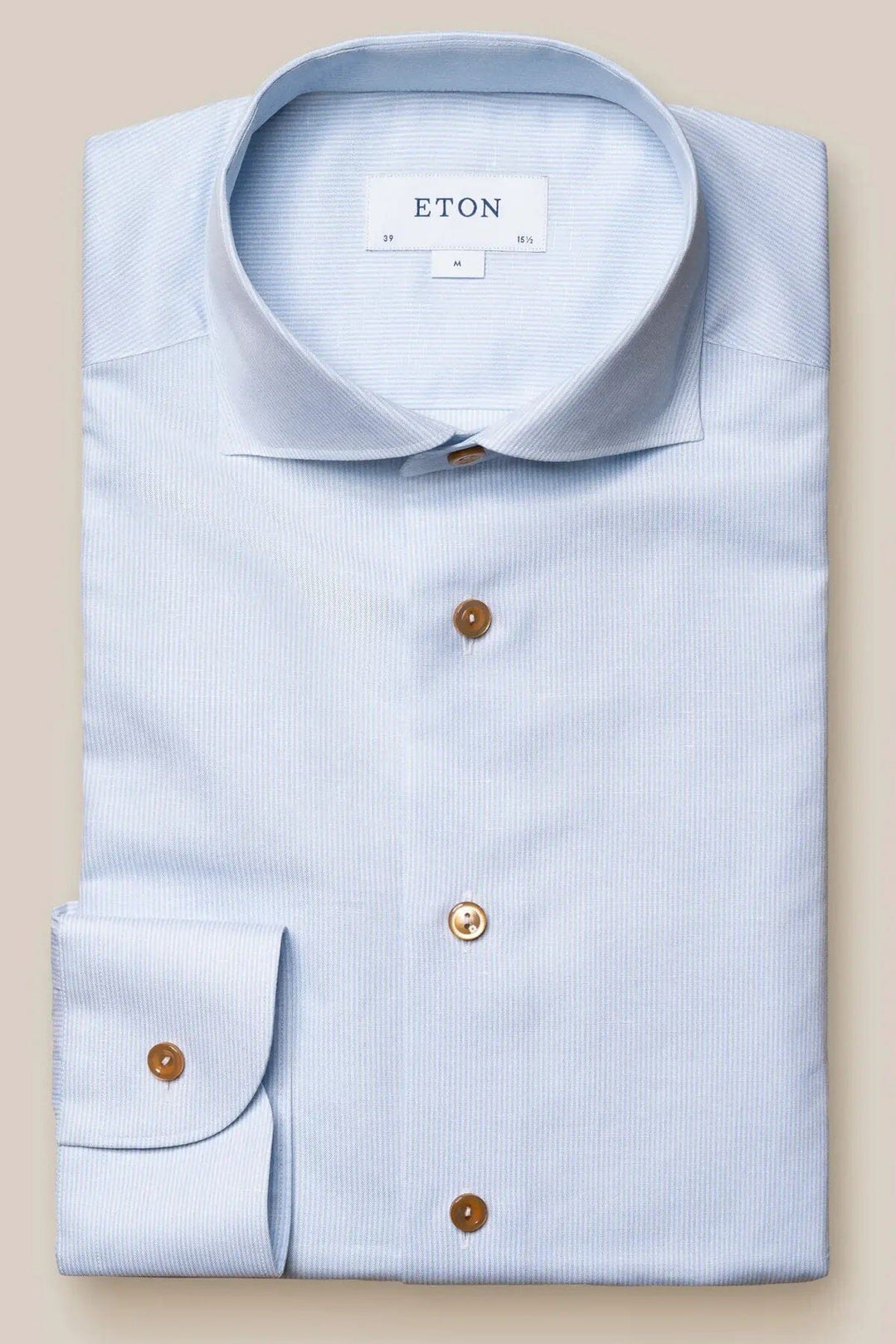 Chemise à fines rayures bleu clair Eton 