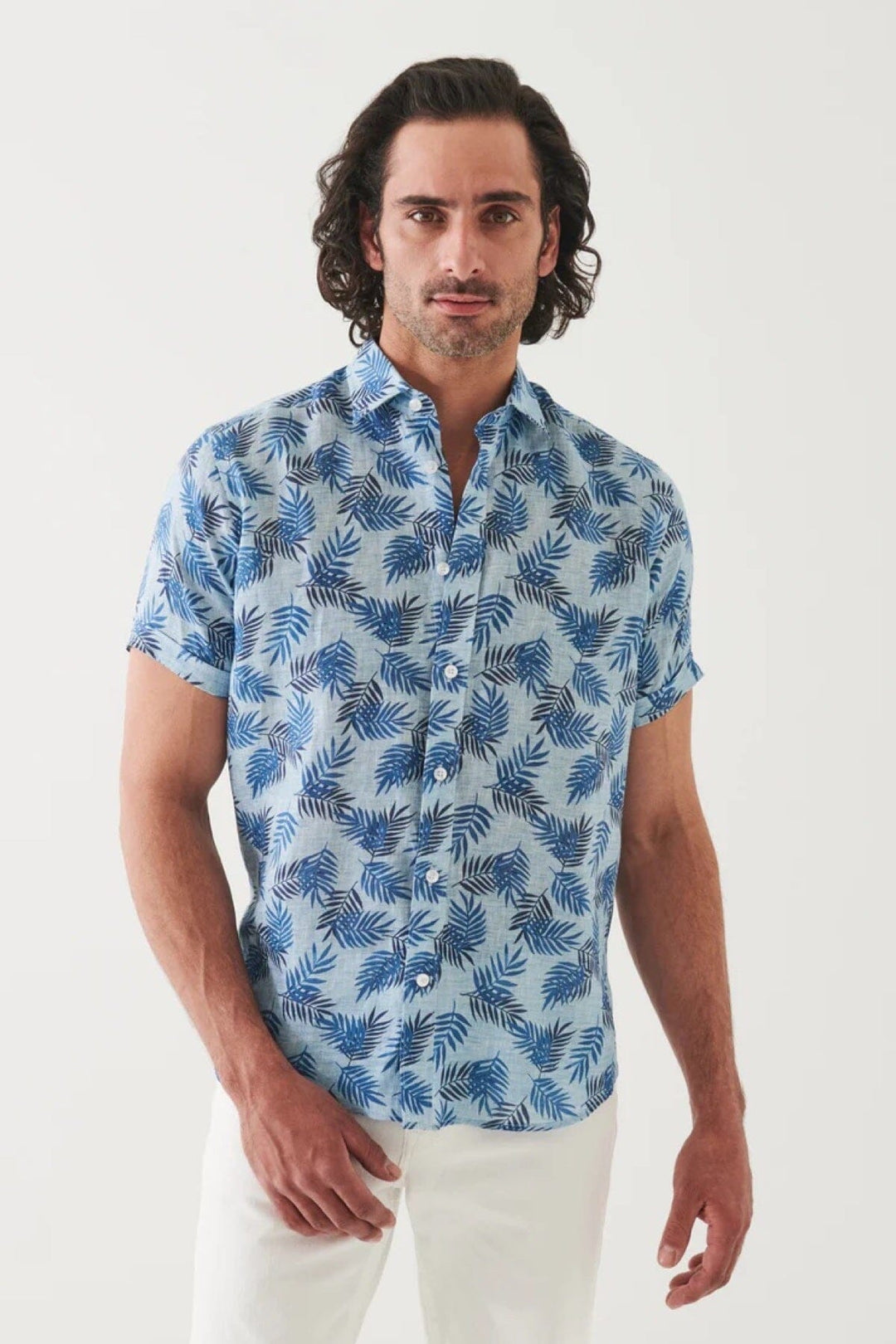 Chemise à manches courtes avec imprimé fleuri Patrick Assaraf M Bleu 