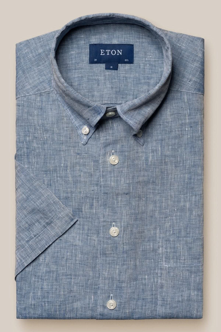 Chemise en lin à manches courtes Eton 