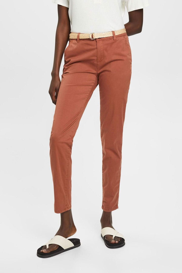 Chino stretch léger avec ceinture Esprit 34 Rouille 