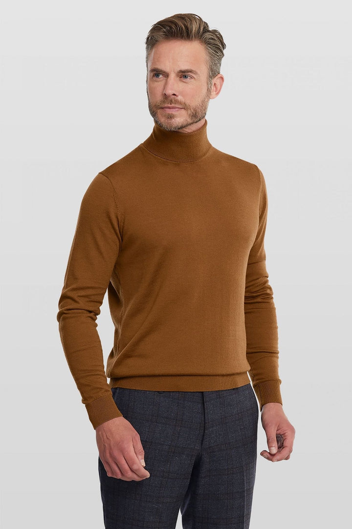 Col roulé en laine (disponible en brun et beige) Homme - Hauts - Col roulé Van Gils