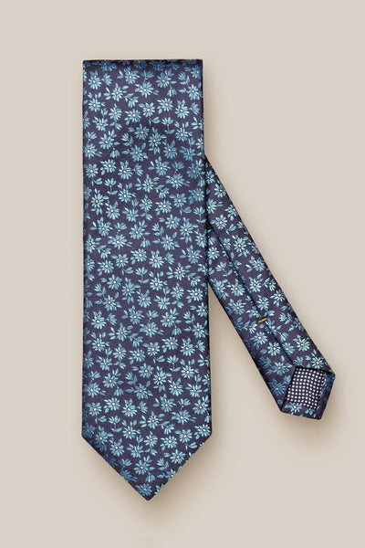 Cravate fleuri Eton Marine 