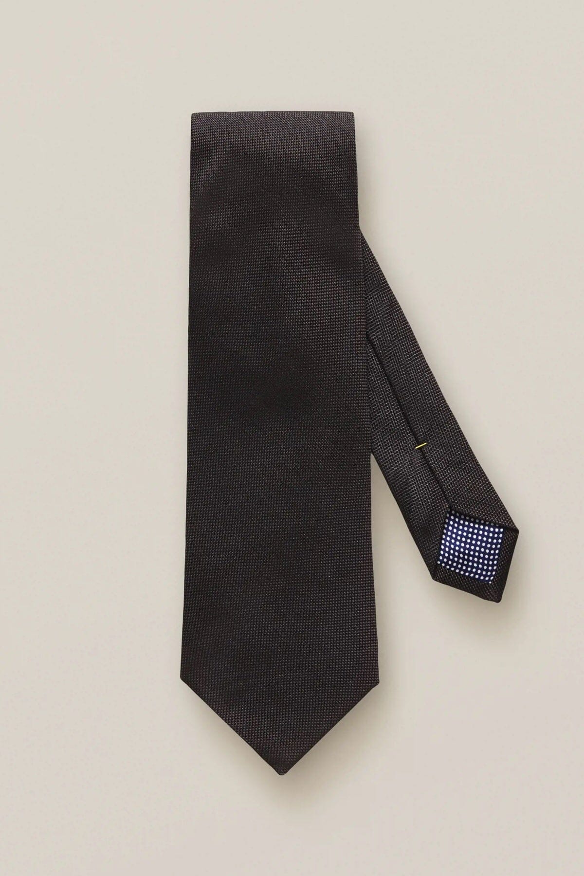 Cravate noire en soie nattée Eton Unique Noir 