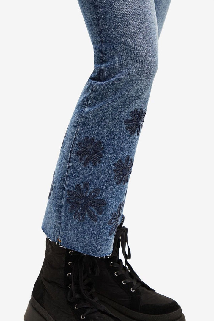 Jean avec motifs de fleurs Femme - Bas - Pantalon - Jeans Desigual