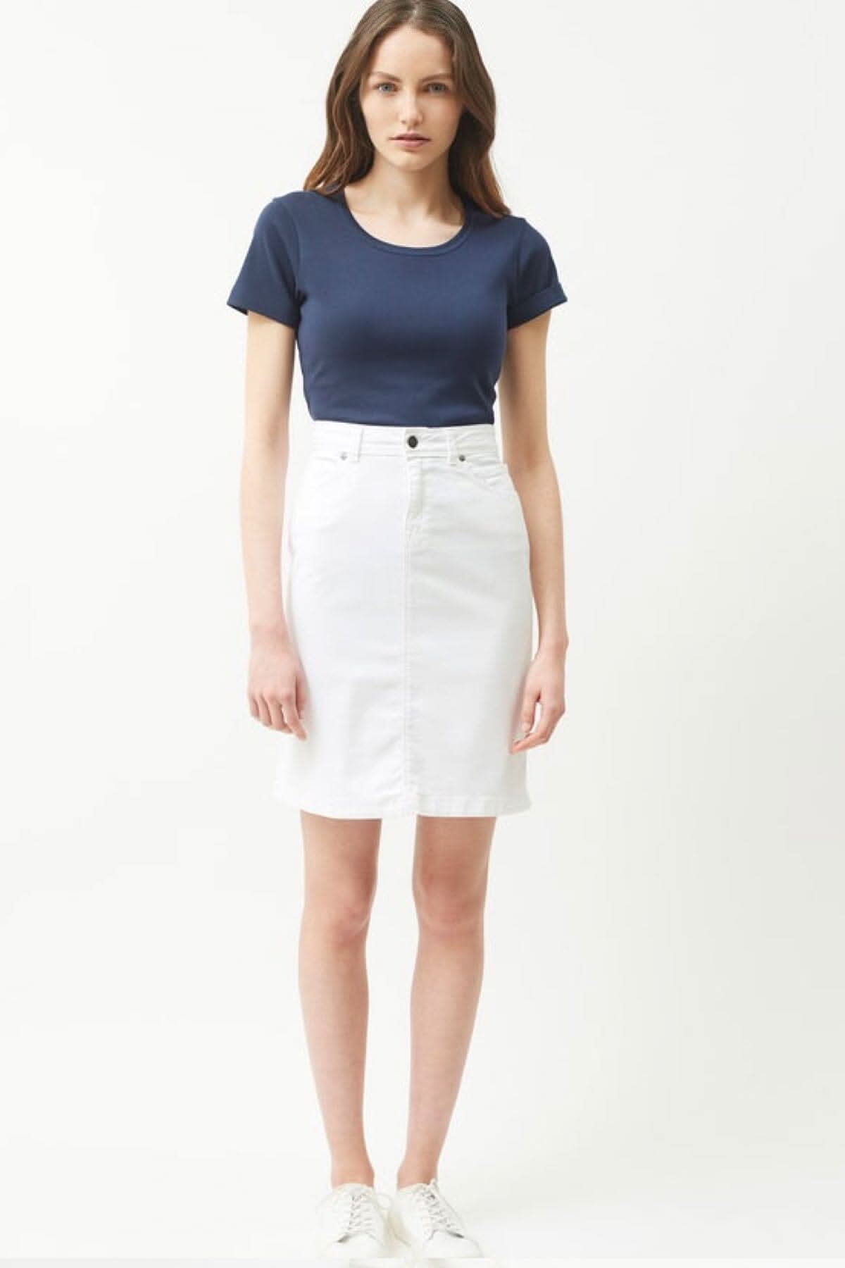 Jupe droite Elfy Couleur Saint James 40 Blanc 