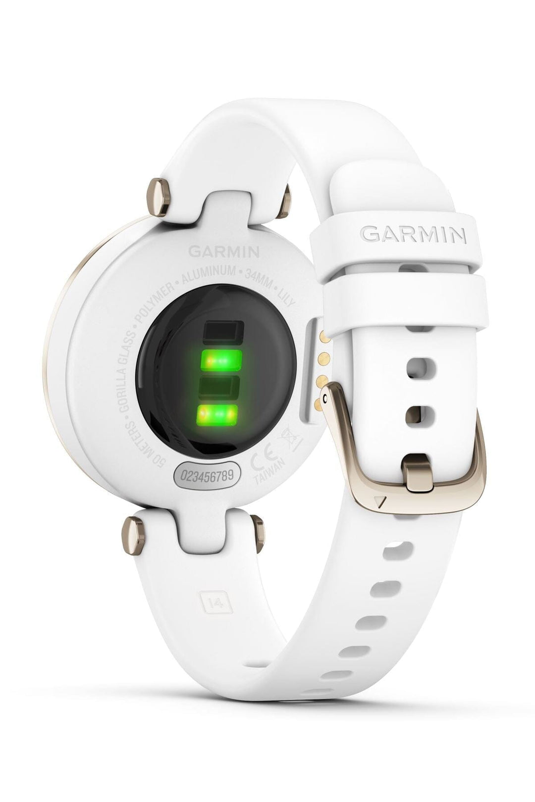 Montre Garmin Lily™ - Smartwatch Sport Edition - Or crème avec boîtier blanc et bande en silicone Femme - Accessoires Garmin