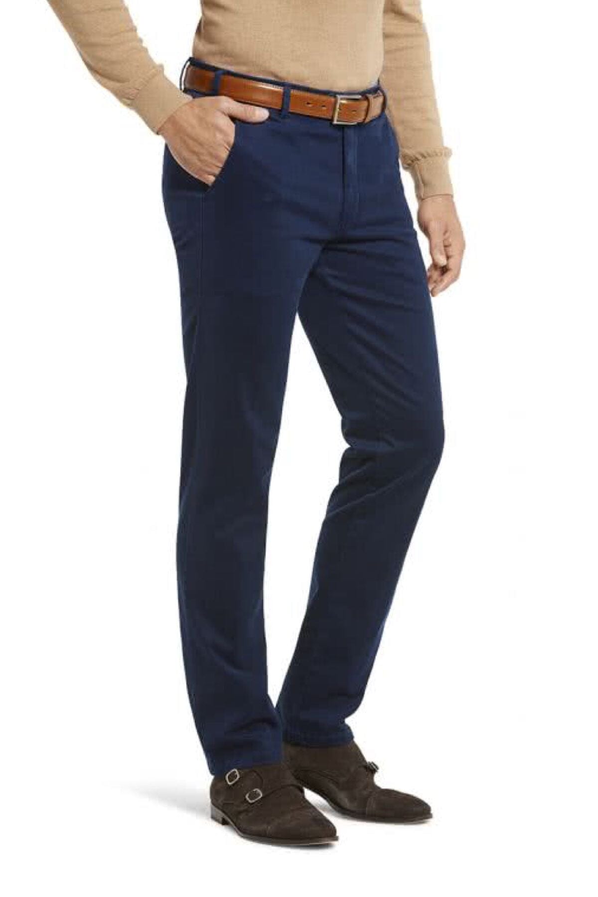 Pantalon de coton bleu Meyer 