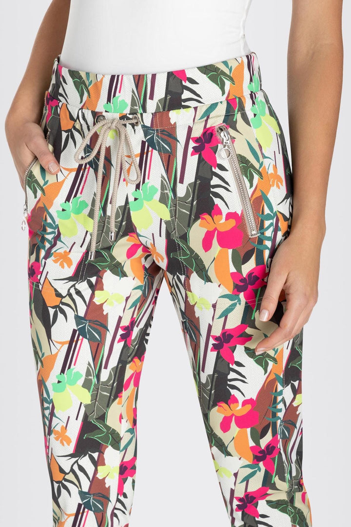 Pantalon imprimé tropical Mac Jeans 
