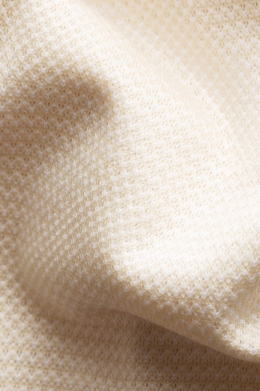 Polo à manches courtes en jacquard zigzag blanc Eton 