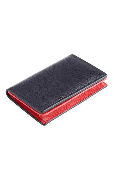 Porte-cartes en cuir grainé royce-us Noir-rouge Femme 794809084872