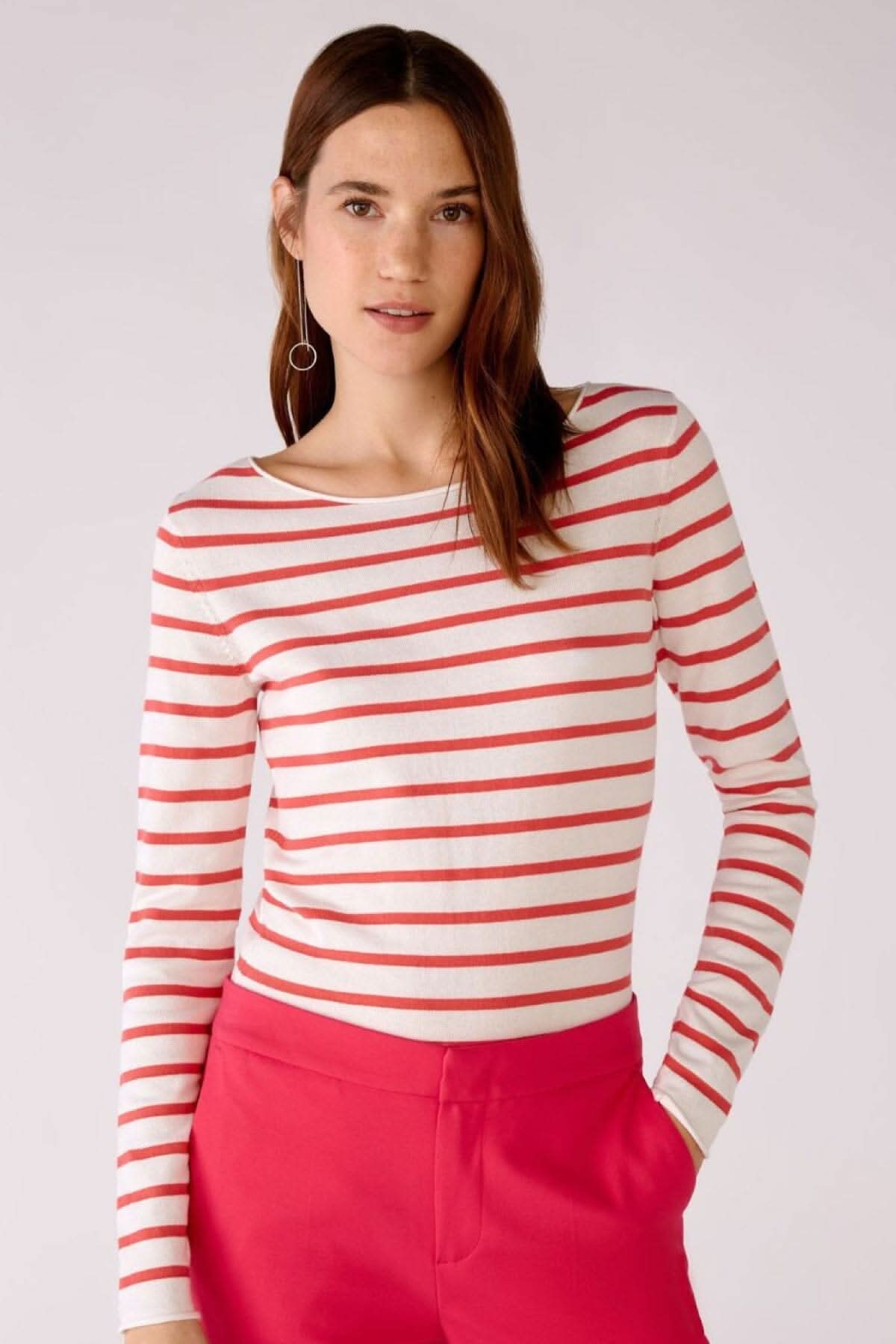 Pull à rayures Bretton Oui 34 Rose 