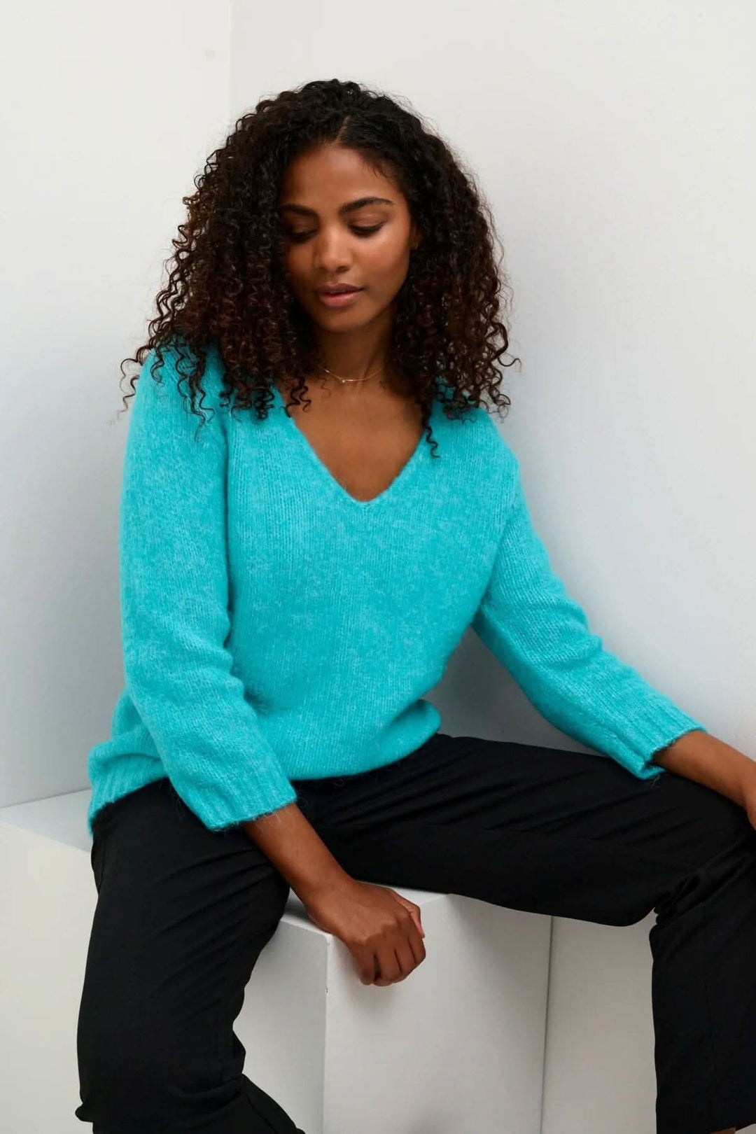 Pull col en V Kaffe 