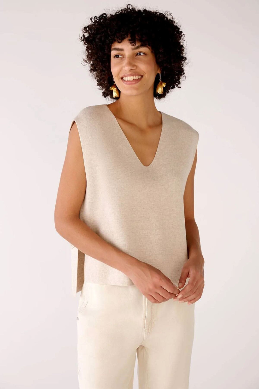 Pull sans manches Oui 34 Beige 