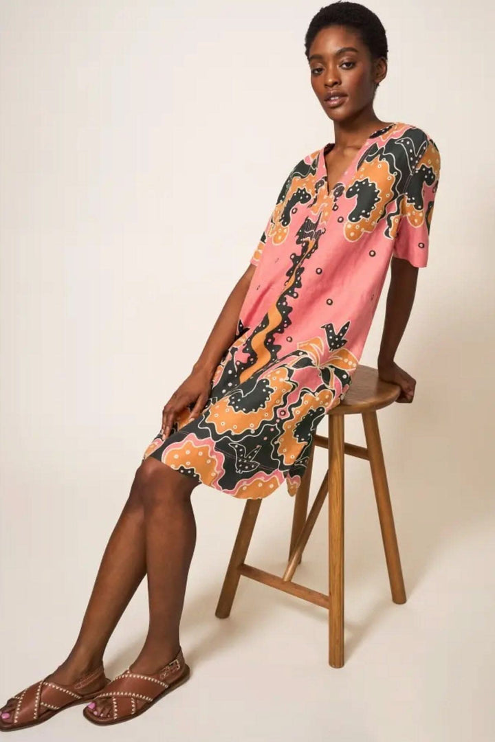 Robe droite en lin June White Stuff 