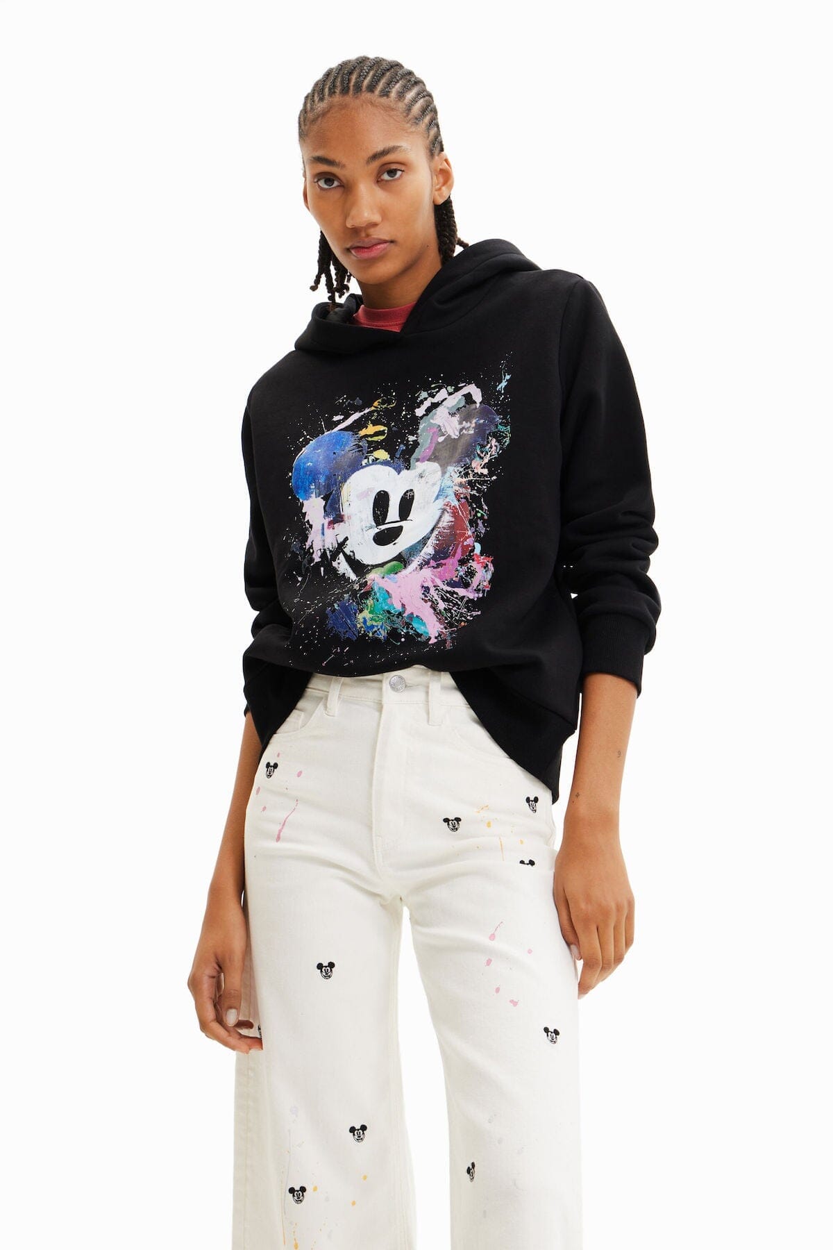 Sweat-shirt à éclaboussures Mickey Mouse de Disney Desigual L Noir 